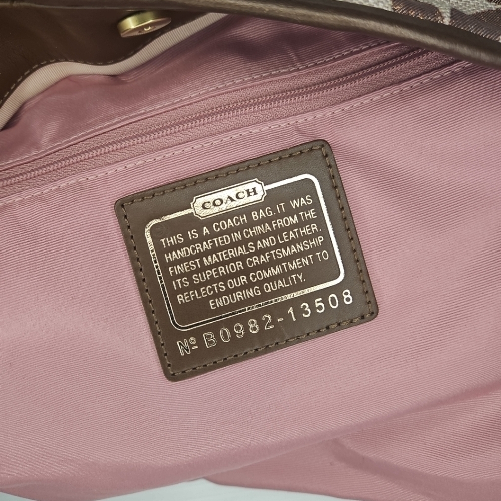 Vintage Coach Parker Op Art Signature C Boho Shoulder Bag in Rose Gold CopperY2K - Picture 10 of 11